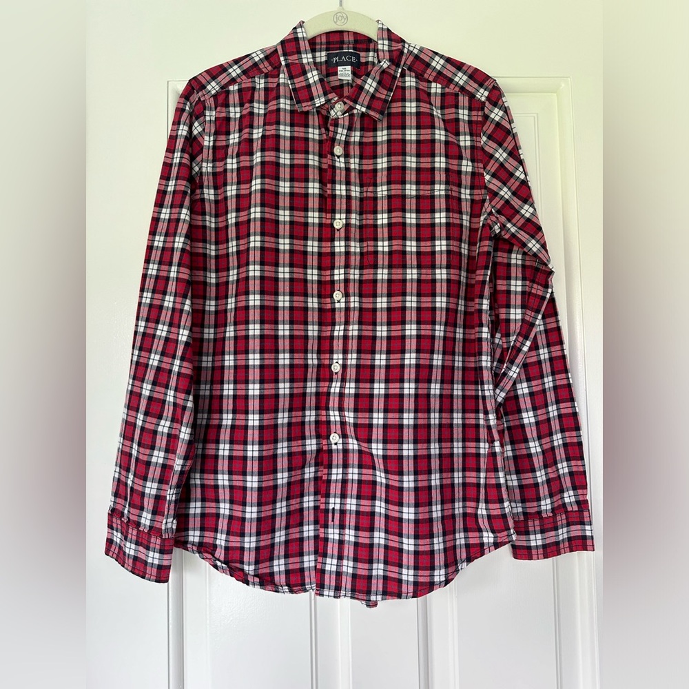 Children’s Place Plaid Long-Sleeved Button-Down Shirt
